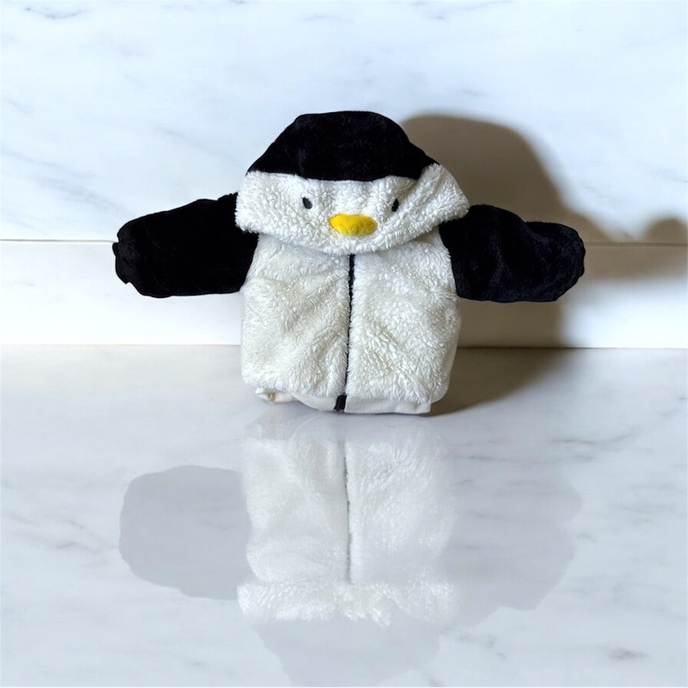 Cozy Black and White Fluffy infant Coat with Plush Texture, fits 6mths and up